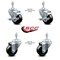 Service Caster 3 Inch Hard Rubber Wheel Swivel 3/8 Inch Threaded Stem Caster Brakes SCC, 2PK SCC-TS20S314-HRS-381615-2-TLB-2 - alternate 3